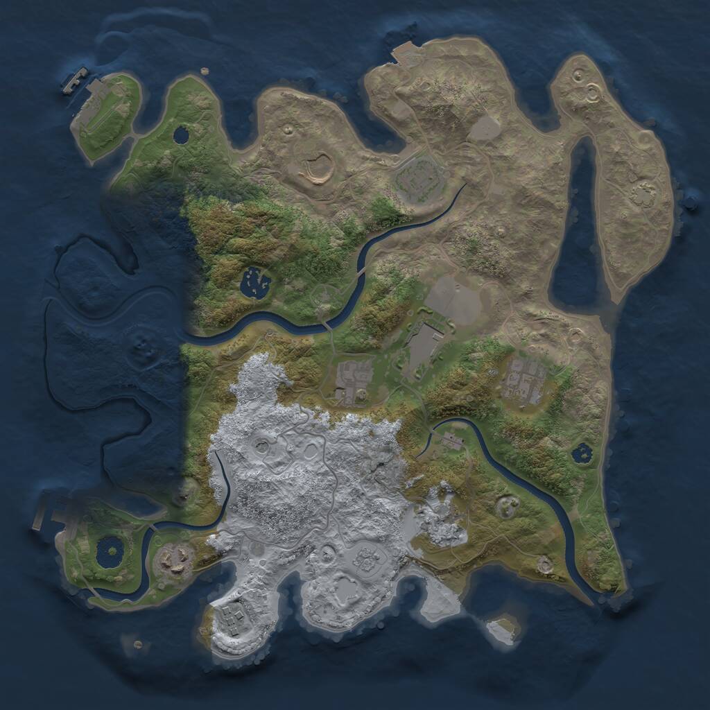 Rust Map: Procedural Map, Size: 3500, Seed: 187463920, 15 Monuments