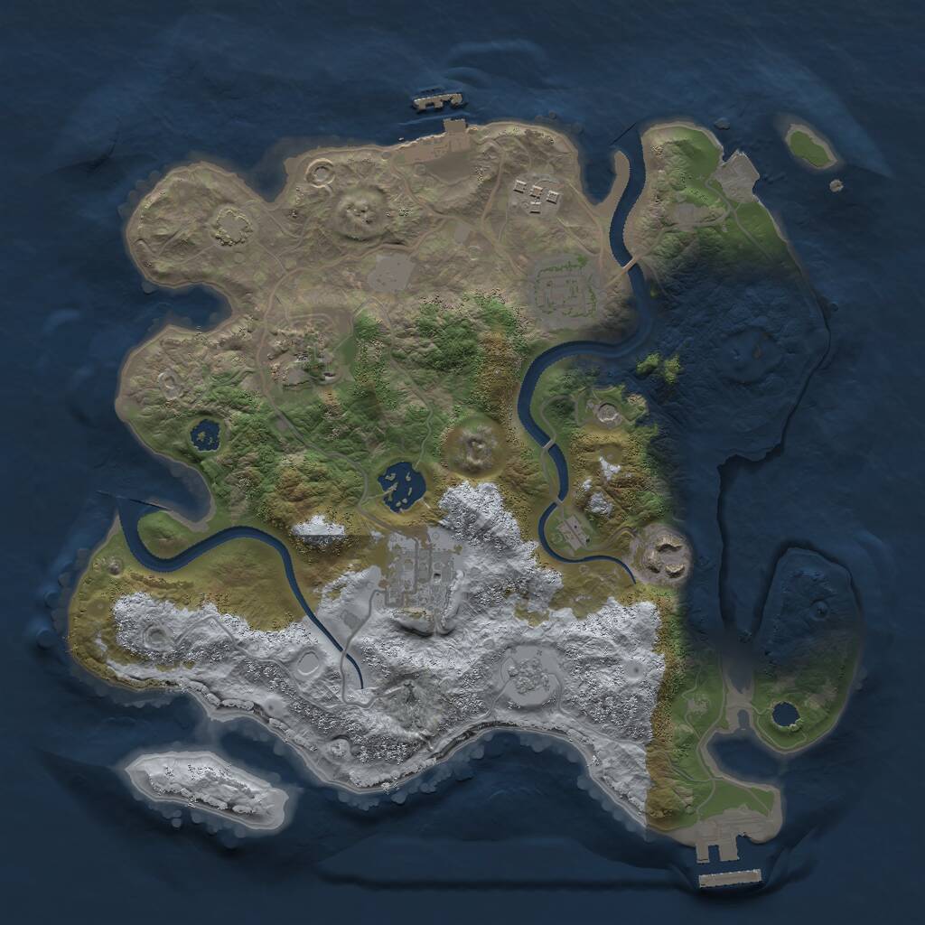 Rust Map: Procedural Map, Size: 3000, Seed: 114356118, 12 Monuments