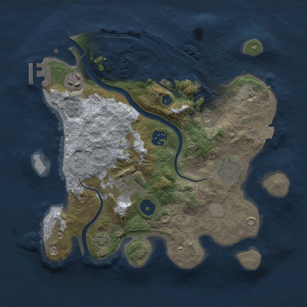 Rust Map: Procedural Map, Size: 3000, Seed: 180967831, 11 Monuments