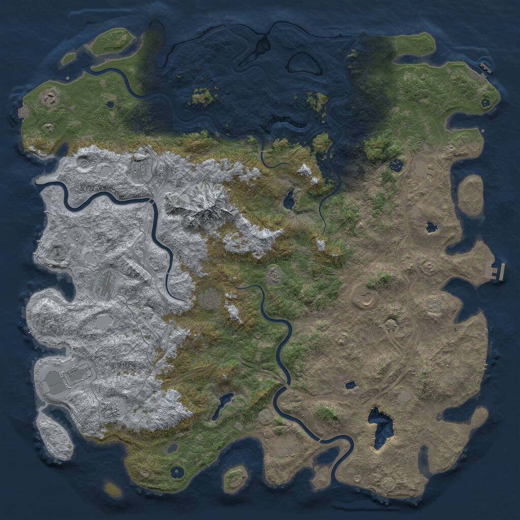 Rust Map: Procedural Map, Size: 6000, Seed: 1566067244, 17 Monuments