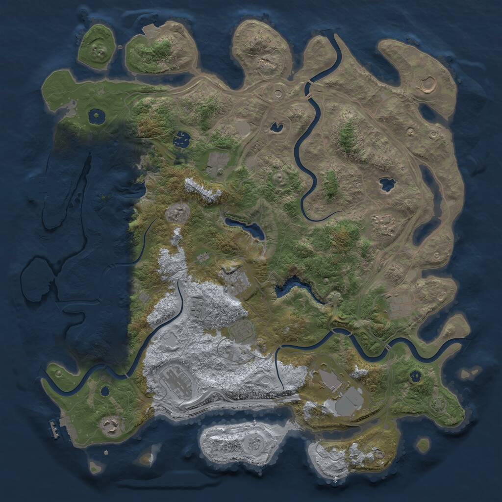 Rust Map: Procedural Map, Size: 4500, Seed: 265430301, 17 Monuments
