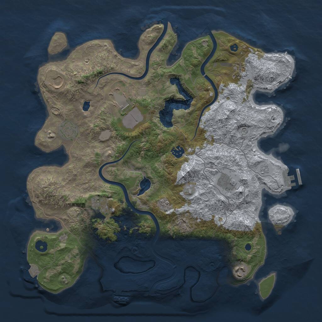 Rust Map: Procedural Map, Size: 4000, Seed: 583284537, 15 Monuments