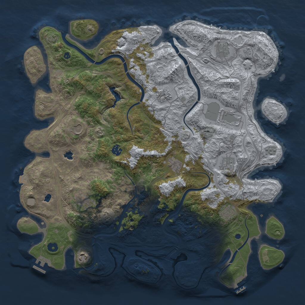 Rust Map: Procedural Map, Size: 4500, Seed: 314564058, 17 Monuments