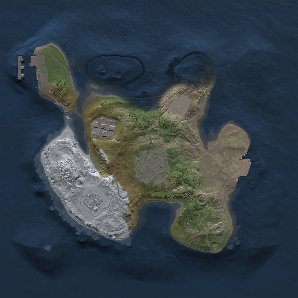 Rust Map: Procedural Map, Size: 2000, Seed: 19931, 5 Monuments