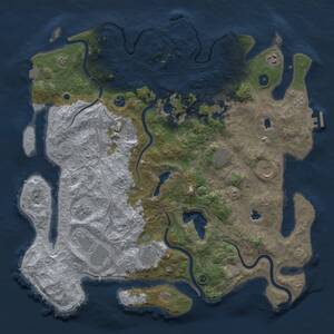 Thumbnail Rust Map: Procedural Map, Size: 4500, Seed: 969696610, 16 Monuments