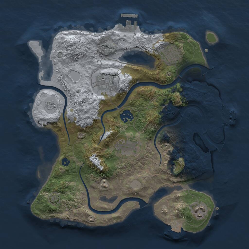 Rust Map: Procedural Map, Size: 3000, Seed: 138472956, 12 Monuments