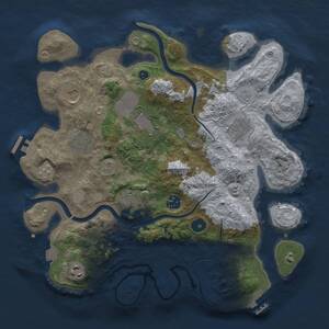 Thumbnail Rust Map: Procedural Map, Size: 3500, Seed: 765597953, 14 Monuments