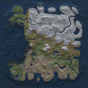 Thumbnail Rust Map: Procedural Map, Size: 4500, Seed: 1295723276, 16 Monuments