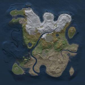 Thumbnail Rust Map: Procedural Map, Size: 3000, Seed: 599662752, 12 Monuments