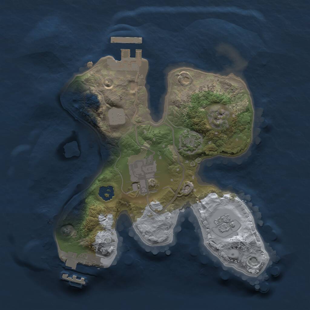 Rust Map: Procedural Map, Size: 2000, Seed: 22134, 6 Monuments