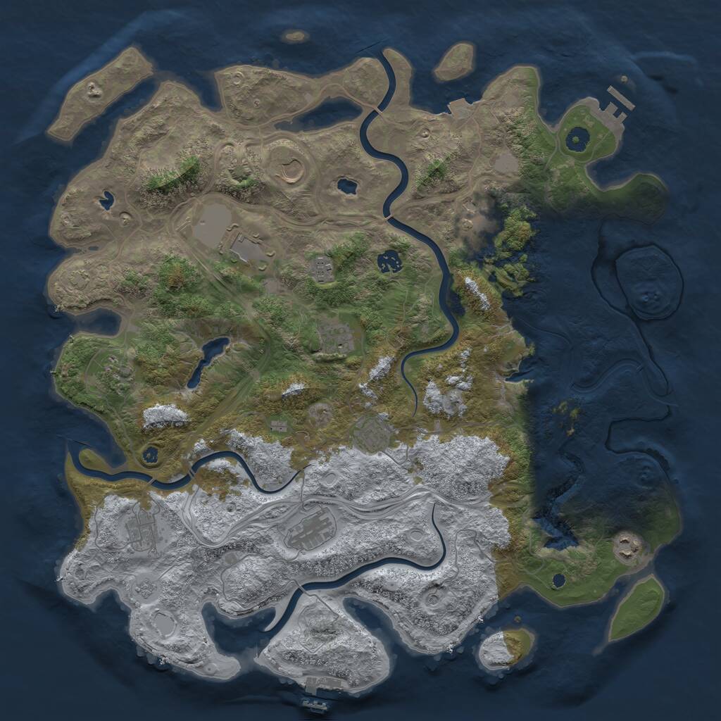 Rust Map: Procedural Map, Size: 4500, Seed: 203707416, 17 Monuments