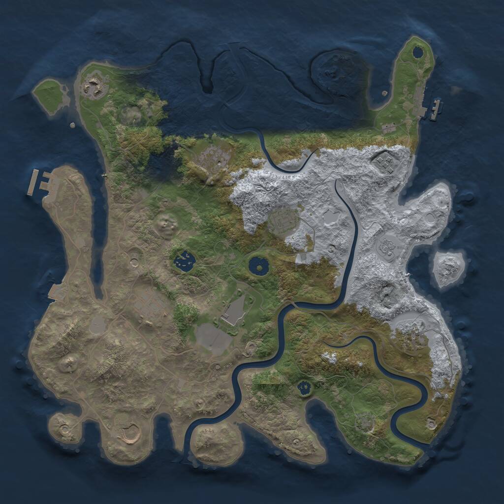 Rust Map: Procedural Map, Size: 3800, Seed: 1134491634, 15 Monuments