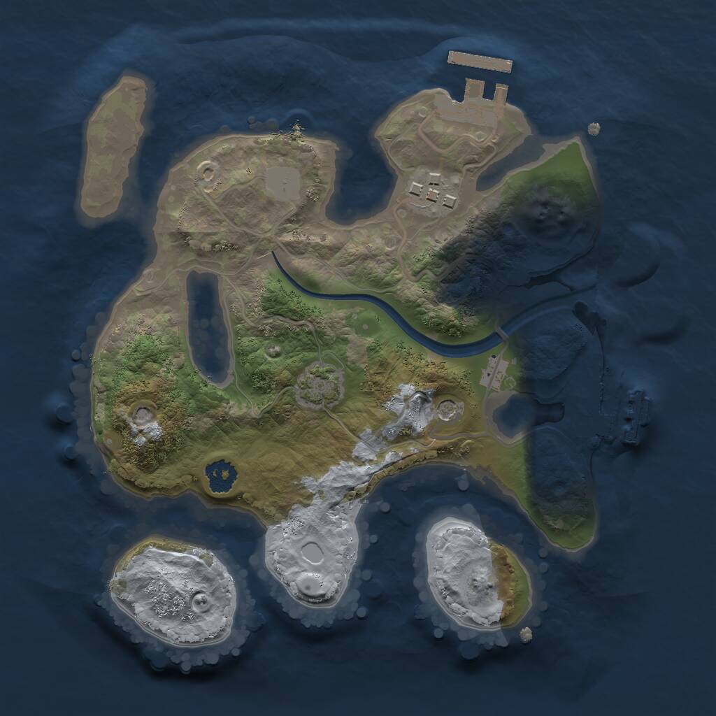 Rust Map: Procedural Map, Size: 2250, Seed: 342251707, 6 Monuments