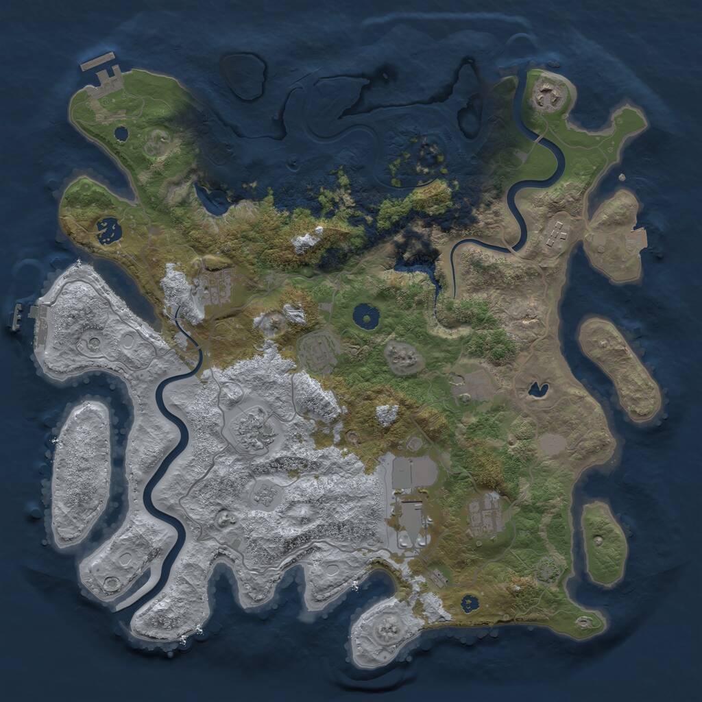 Rust Map: Procedural Map, Size: 4000, Seed: 449674073, 15 Monuments