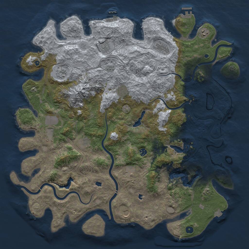 Rust Map: Procedural Map, Size: 5000, Seed: 125514348, 17 Monuments