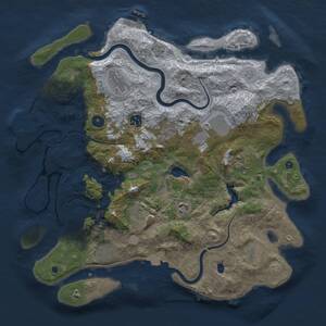 Thumbnail Rust Map: Procedural Map, Size: 4000, Seed: 30974014, 16 Monuments