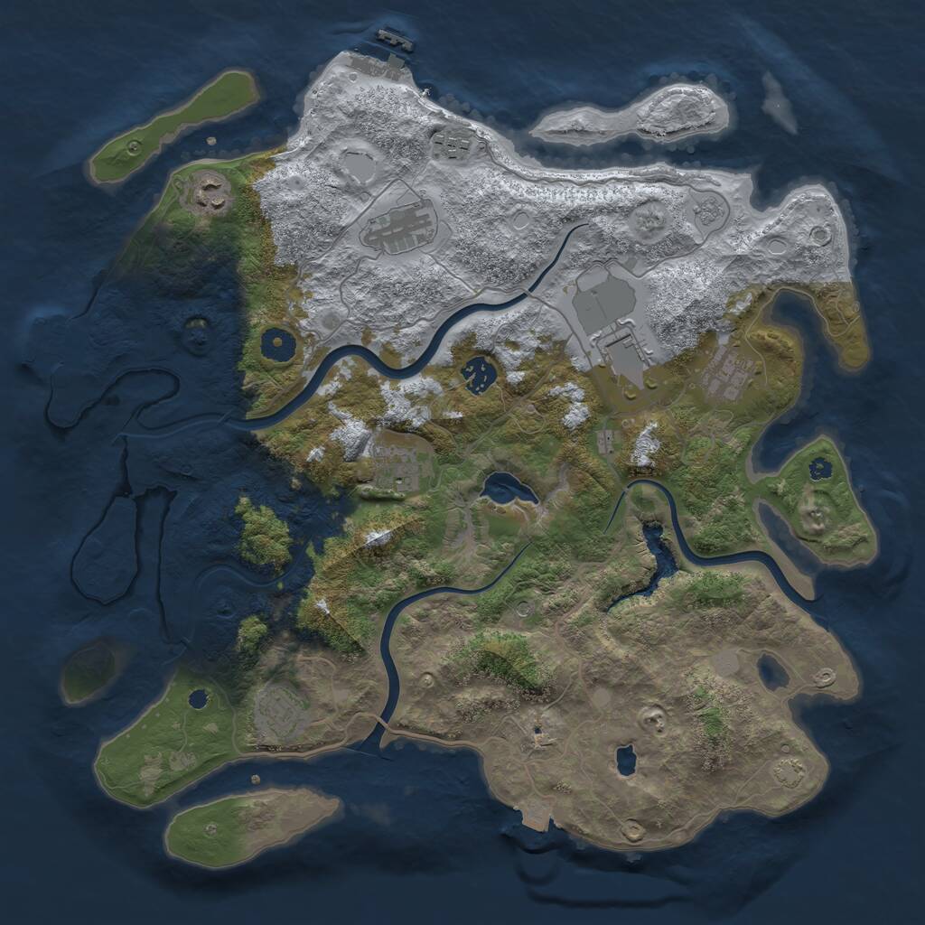 Rust Map: Procedural Map, Size: 4000, Seed: 30974014, 14 Monuments