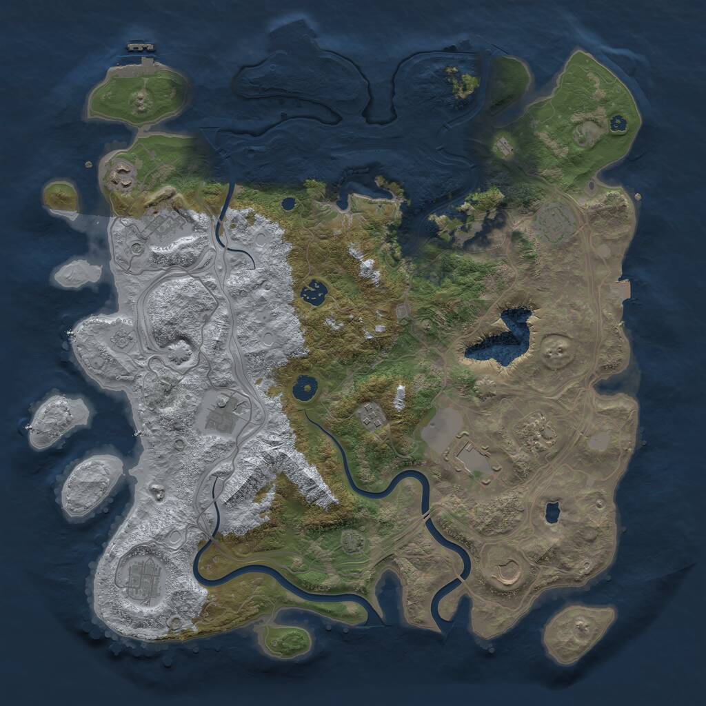 Rust Map: Procedural Map, Size: 4250, Seed: 30039, 17 Monuments