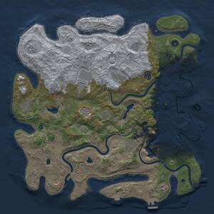 Thumbnail Rust Map: Procedural Map, Size: 4500, Seed: 378645176, 17 Monuments