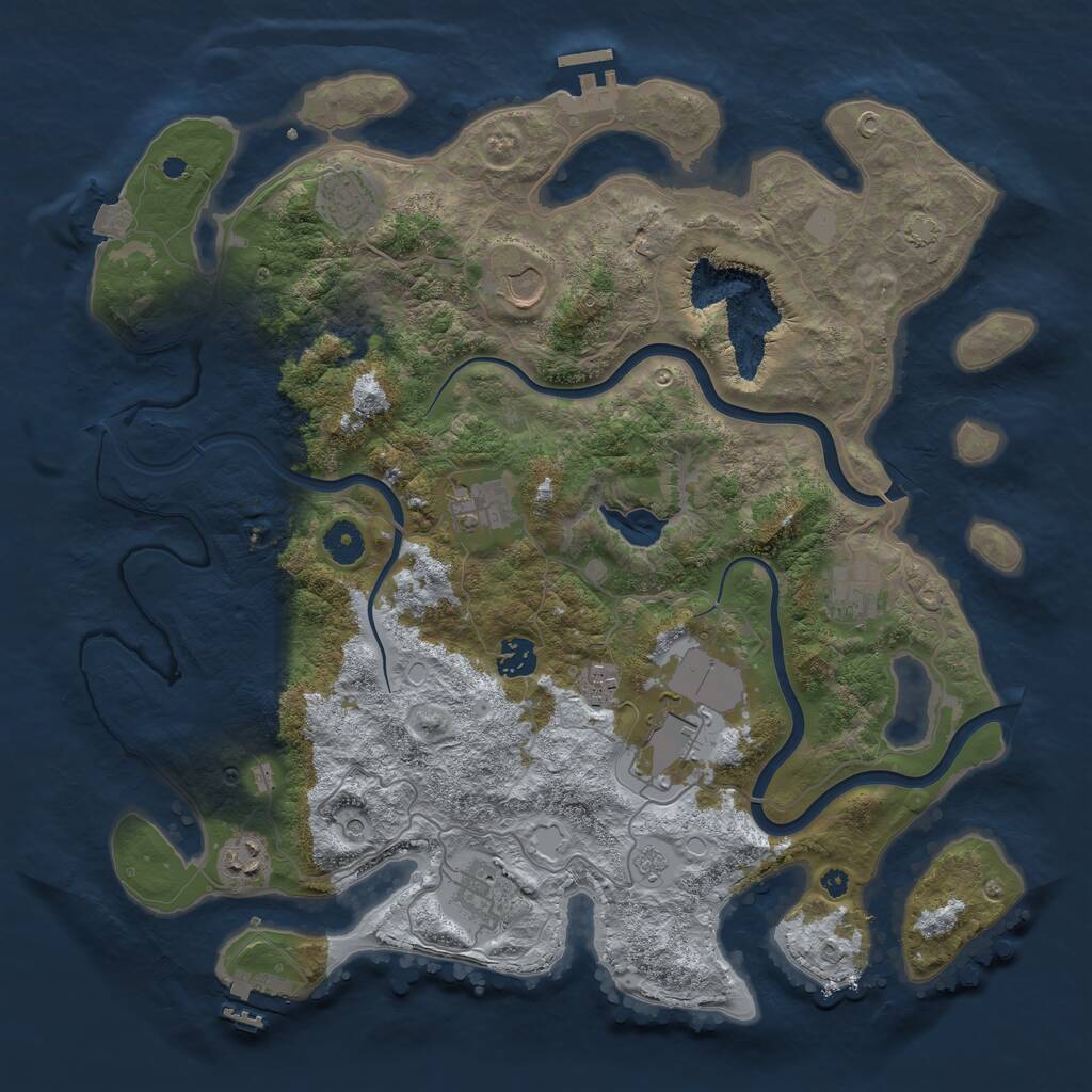 Rust Map: Procedural Map, Size: 4000, Seed: 1307541629, 15 Monuments