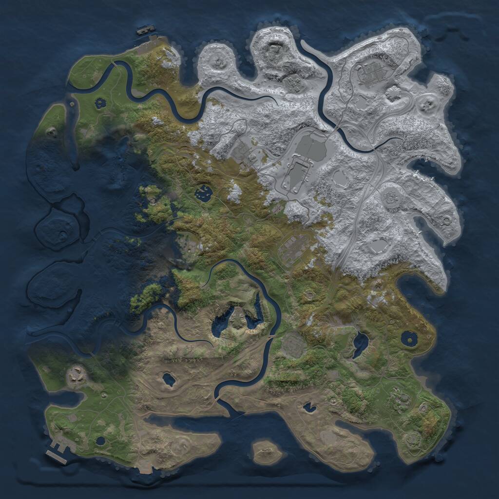 Rust Map: Procedural Map, Size: 4500, Seed: 201879252, 16 Monuments