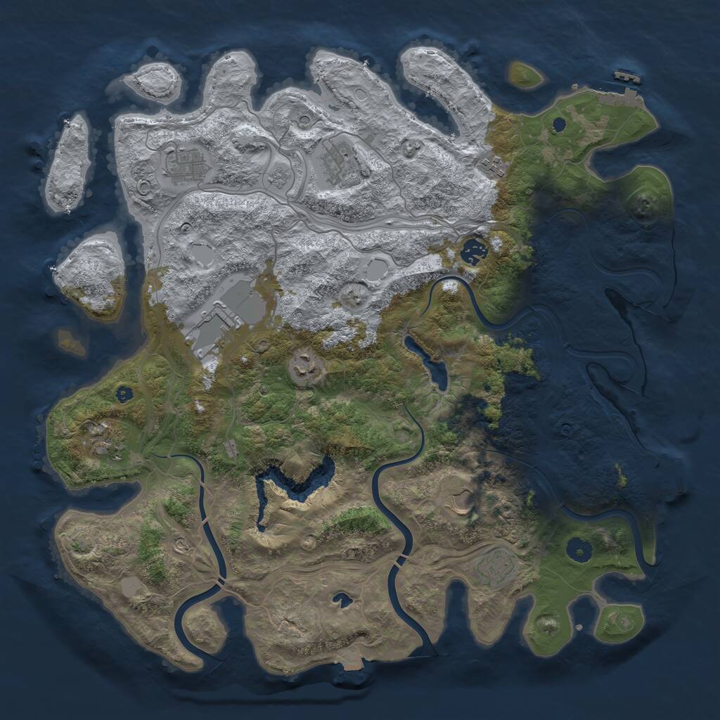 Rust Map: Procedural Map, Size: 4250, Seed: 2088944151, 15 Monuments