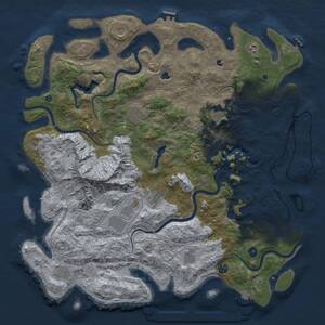 Thumbnail Rust Map: Procedural Map, Size: 5000, Seed: 1261188967, 16 Monuments