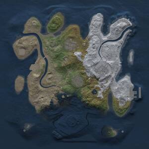 Thumbnail Rust Map: Procedural Map, Size: 2800, Seed: 1736140719, 10 Monuments