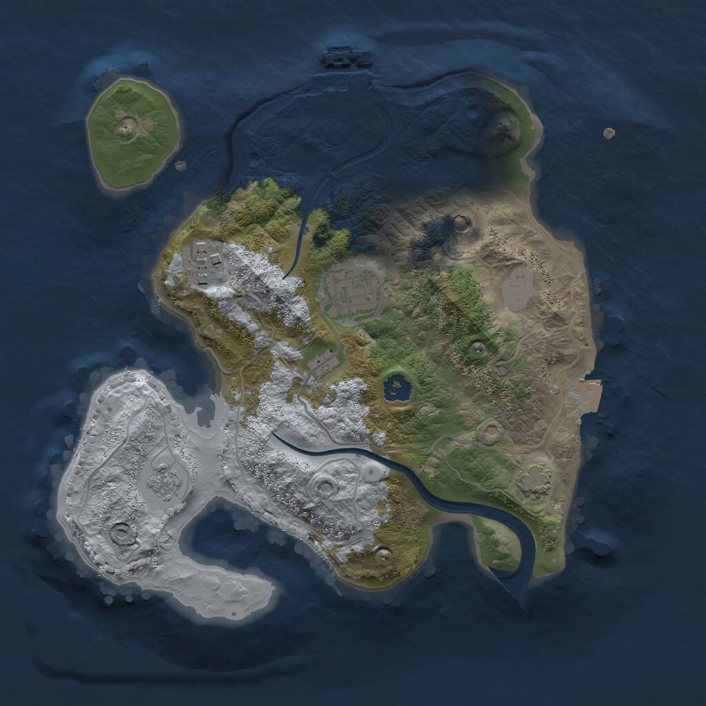 Rust Map: Procedural Map, Size: 2500, Seed: 1400000, 7 Monuments
