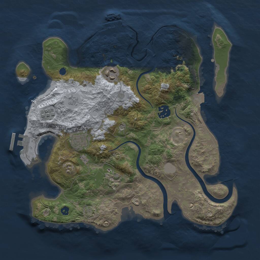 Rust Map: Procedural Map, Size: 3000, Seed: 1560517229, 11 Monuments