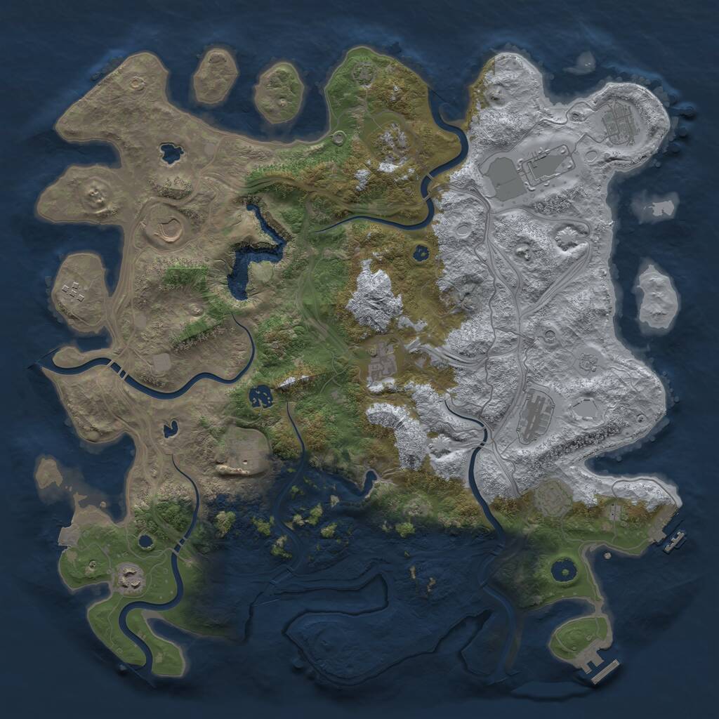Rust Map: Procedural Map, Size: 4500, Seed: 38817723, 17 Monuments