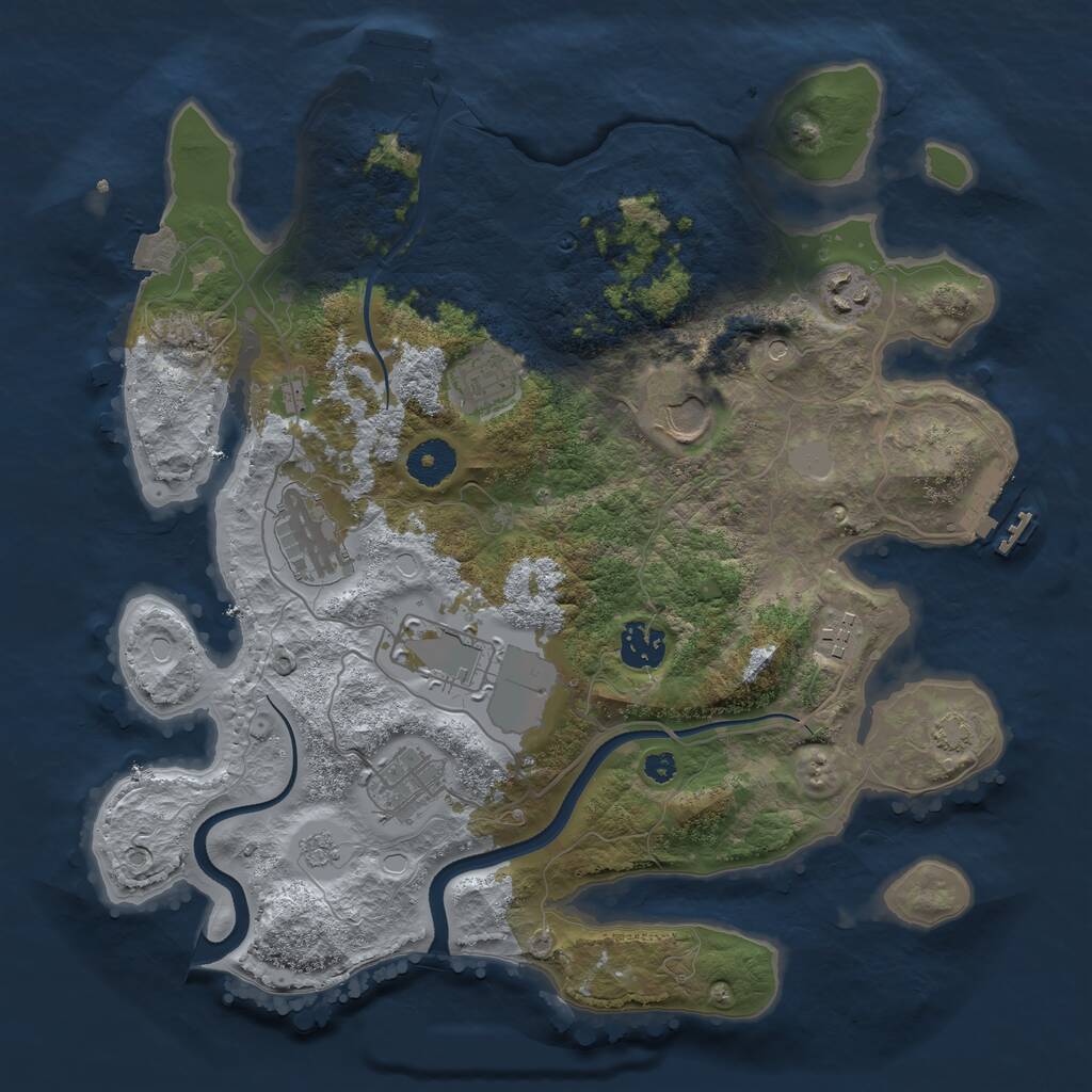 Rust Map: Procedural Map, Size: 3500, Seed: 4324631, 14 Monuments