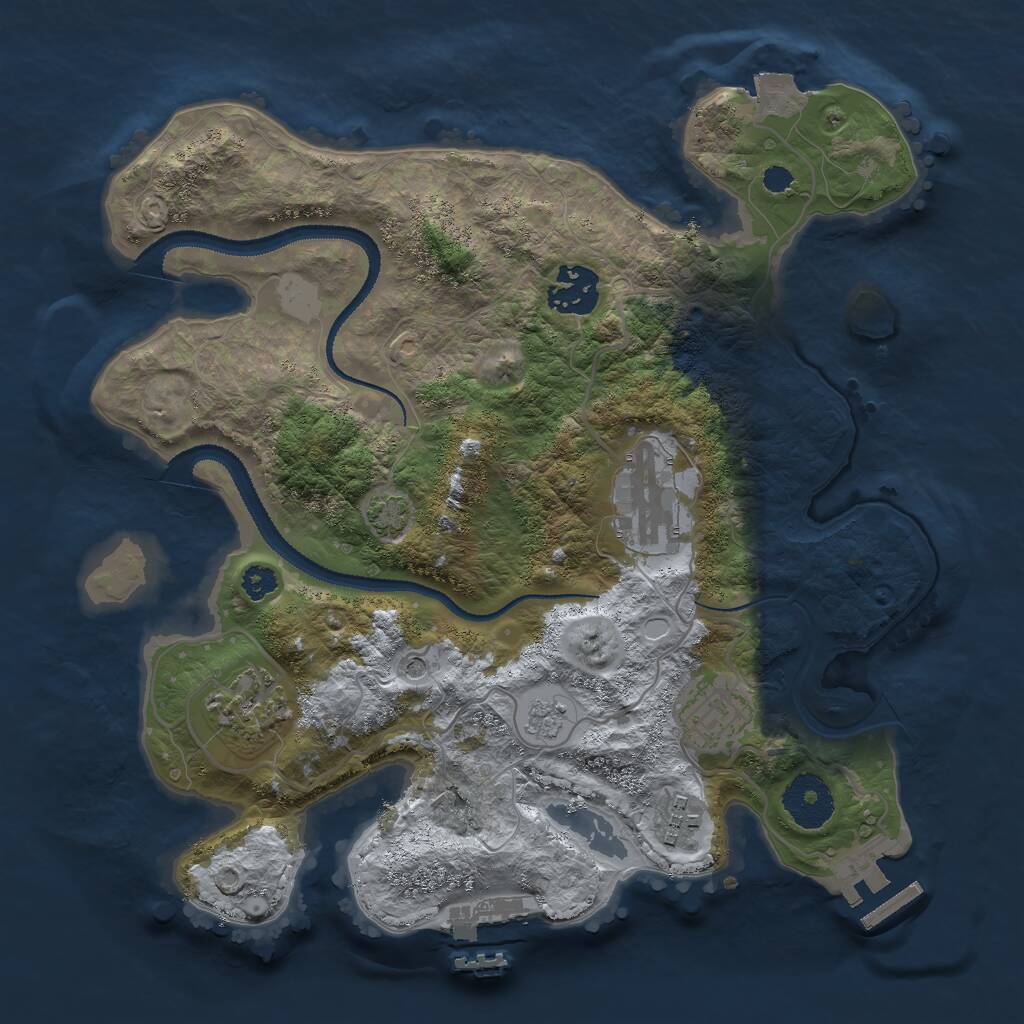 Rust Map: Procedural Map, Size: 3000, Seed: 71574, 11 Monuments