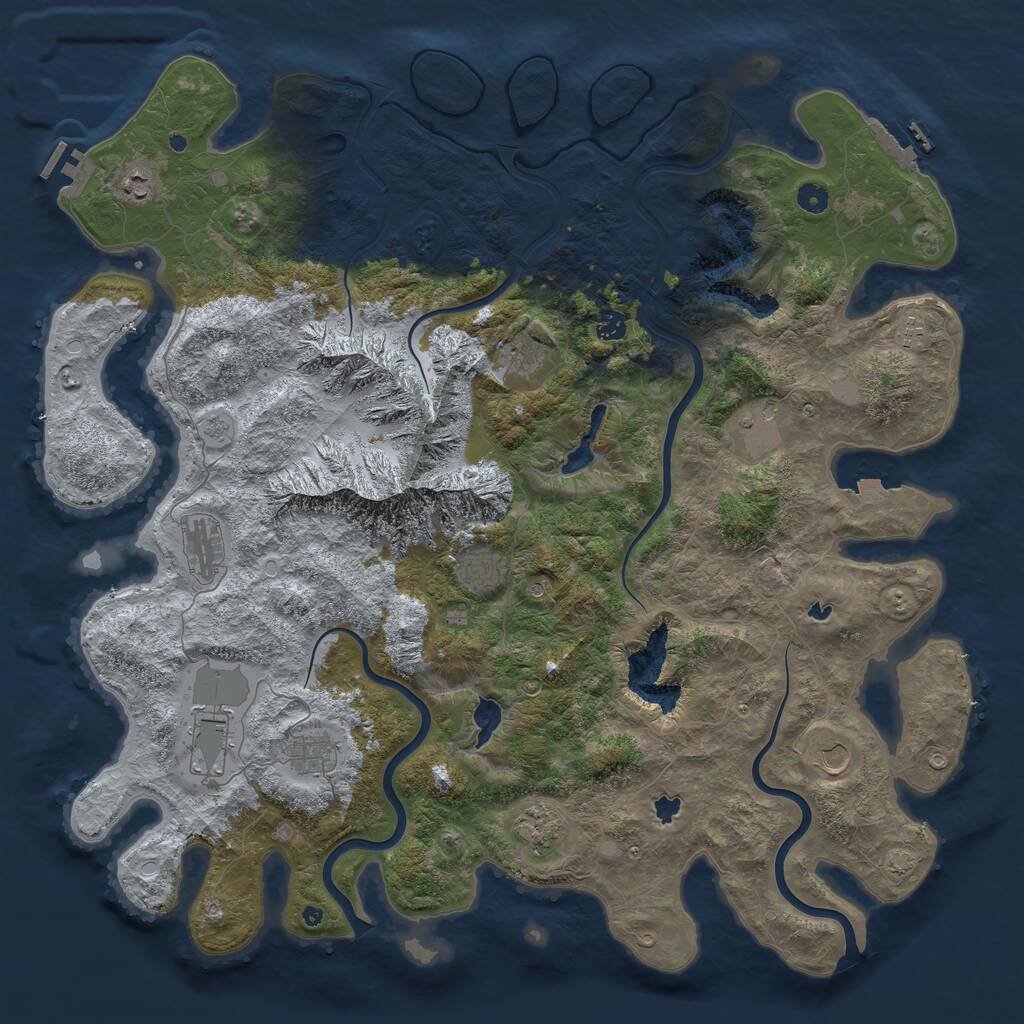 Rust Map: Procedural Map, Size: 5000, Seed: 6901, 17 Monuments