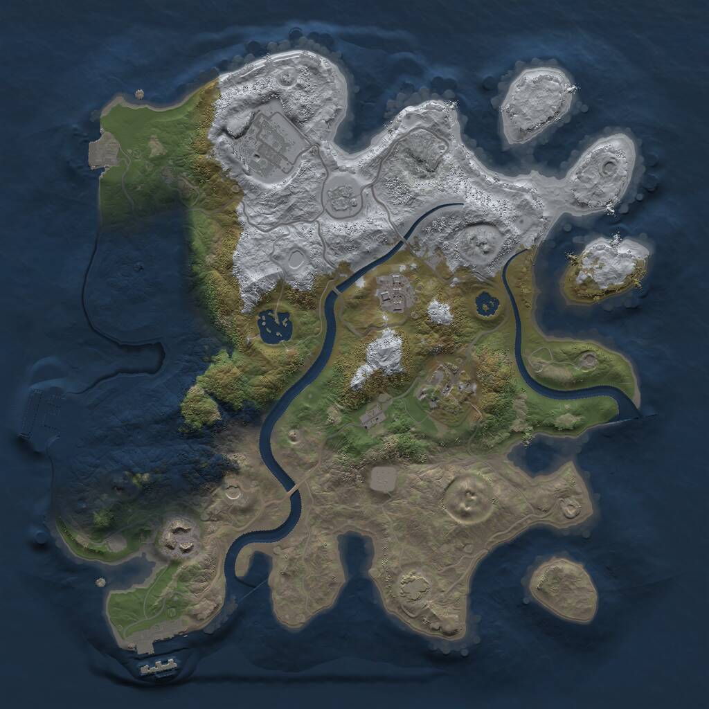 Rust Map: Procedural Map, Size: 3000, Seed: 8237910, 11 Monuments