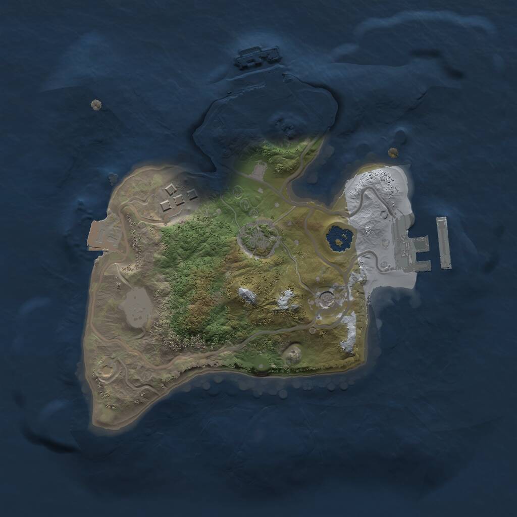 Rust Map: Procedural Map, Size: 2000, Seed: 542706587, 6 Monuments