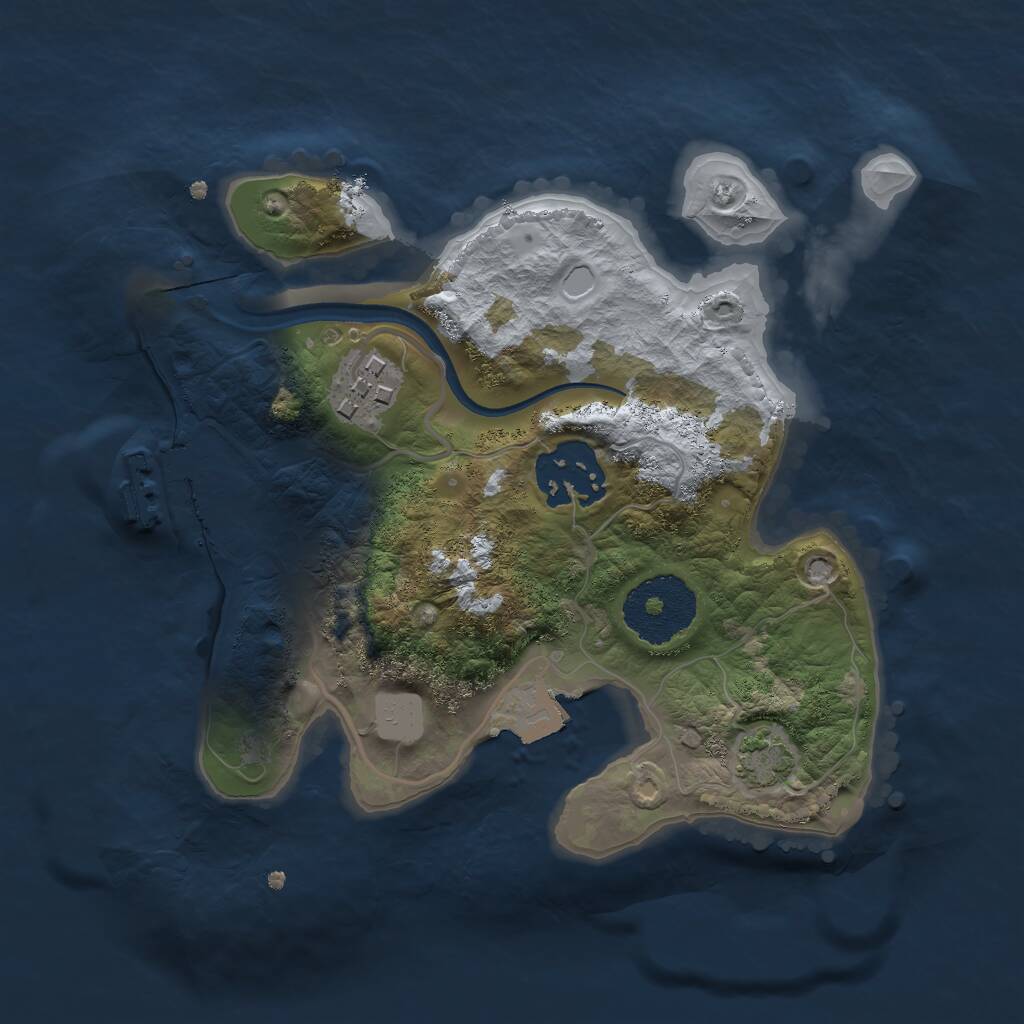 Rust Map: Procedural Map, Size: 2250, Seed: 753437, 5 Monuments