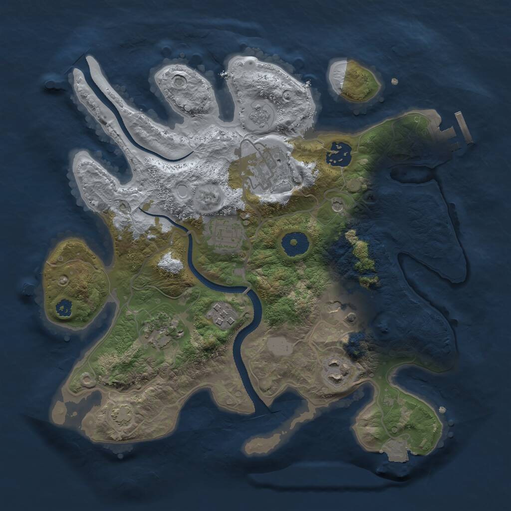 Rust Map: Procedural Map, Size: 3000, Seed: 487654603, 12 Monuments