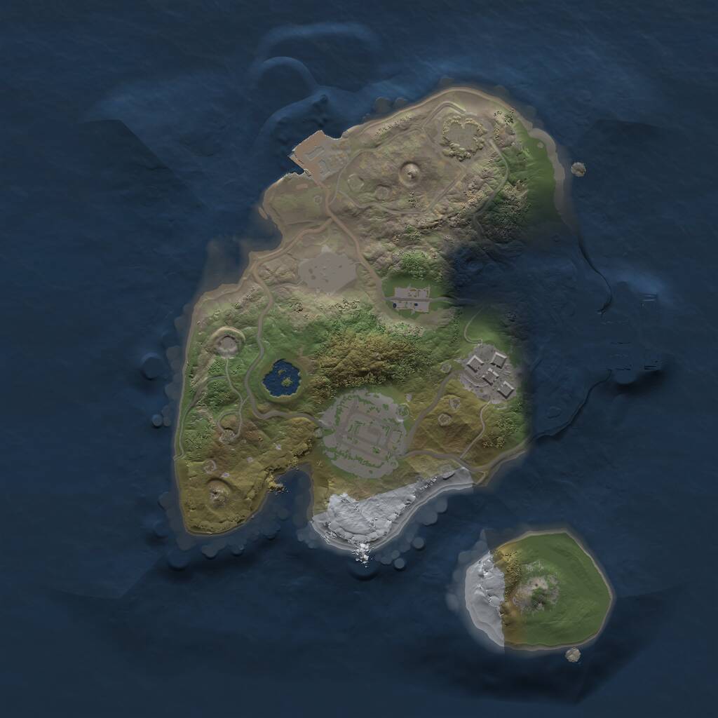 Rust Map: Procedural Map, Size: 2000, Seed: 1632943937, 5 Monuments