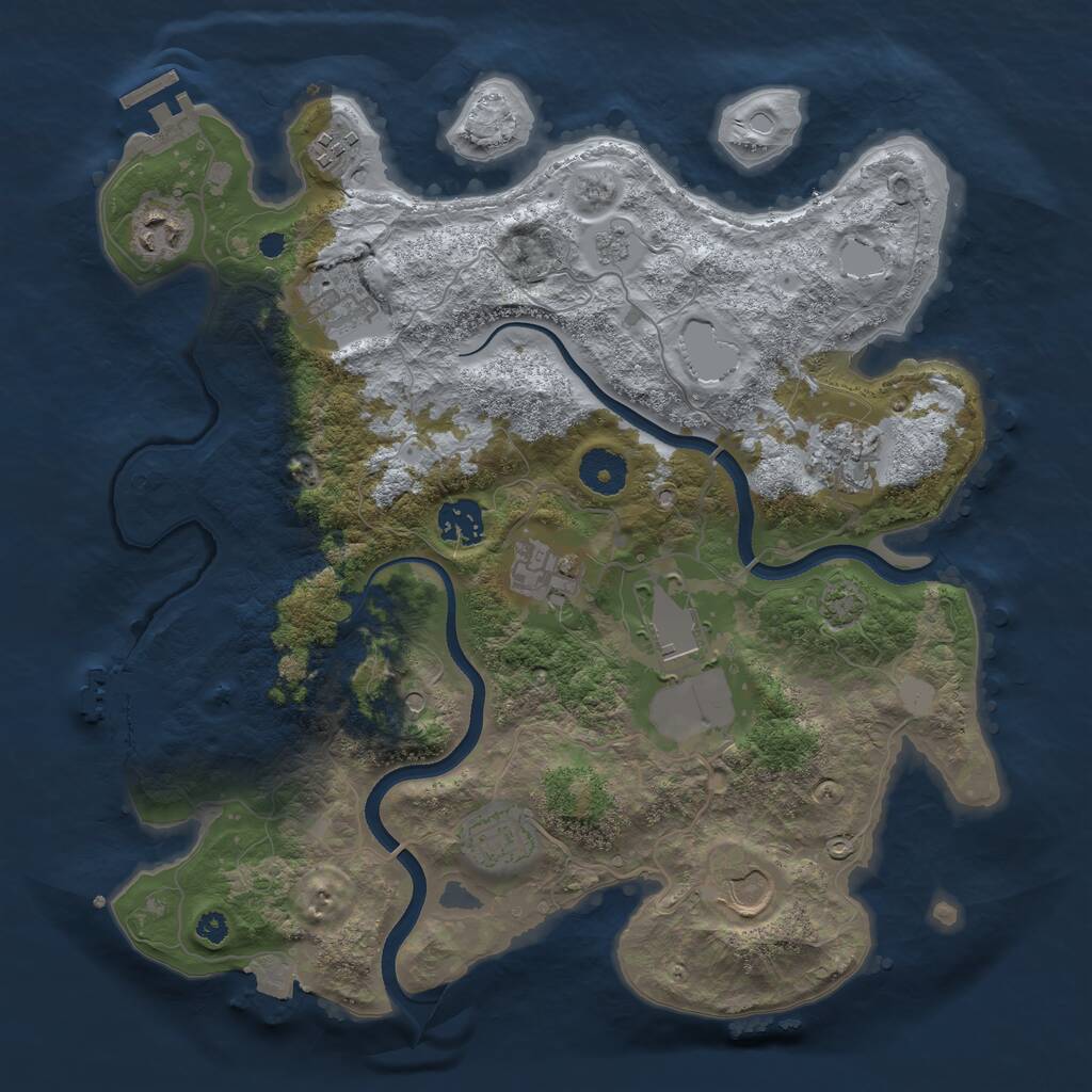 Rust Map: Procedural Map, Size: 3500, Seed: 1697228368, 15 Monuments