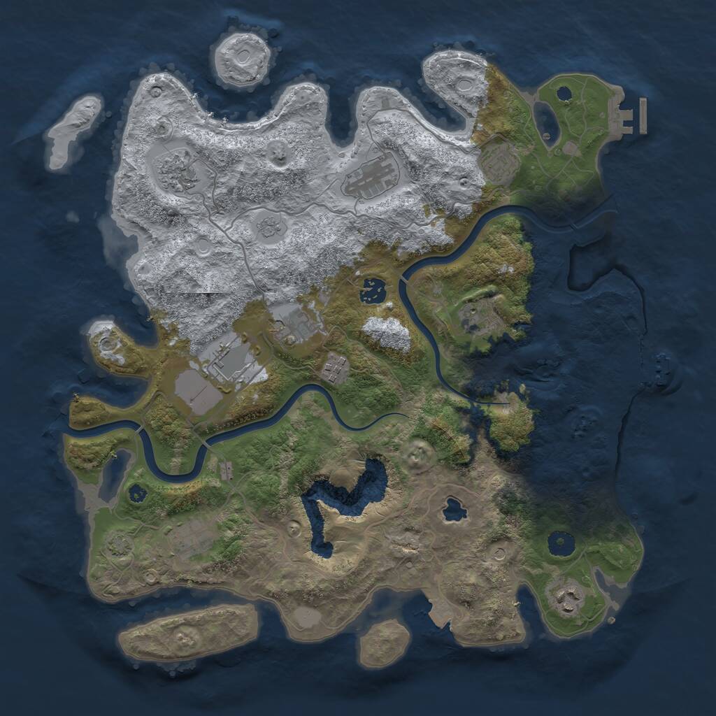Rust Map: Procedural Map, Size: 4000, Seed: 19413936, 16 Monuments