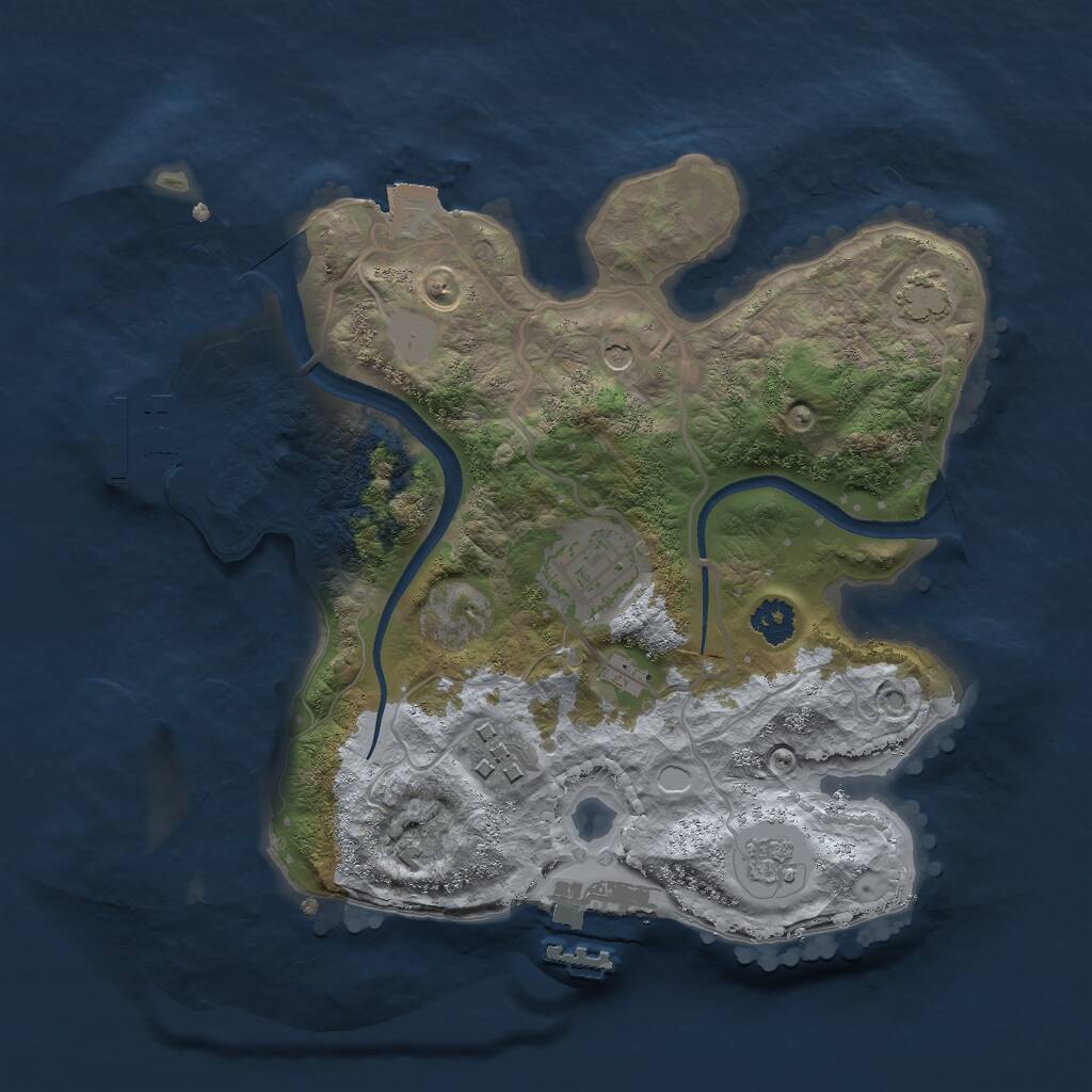 Rust Map: Procedural Map, Size: 2500, Seed: 506, 8 Monuments