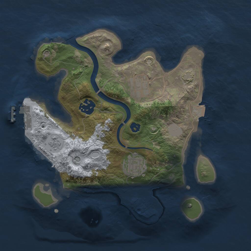 Rust Map: Procedural Map, Size: 2500, Seed: 219759291, 8 Monuments