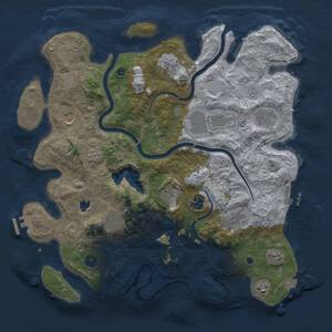 Thumbnail Rust Map: Procedural Map, Size: 4000, Seed: 1689031430, 16 Monuments