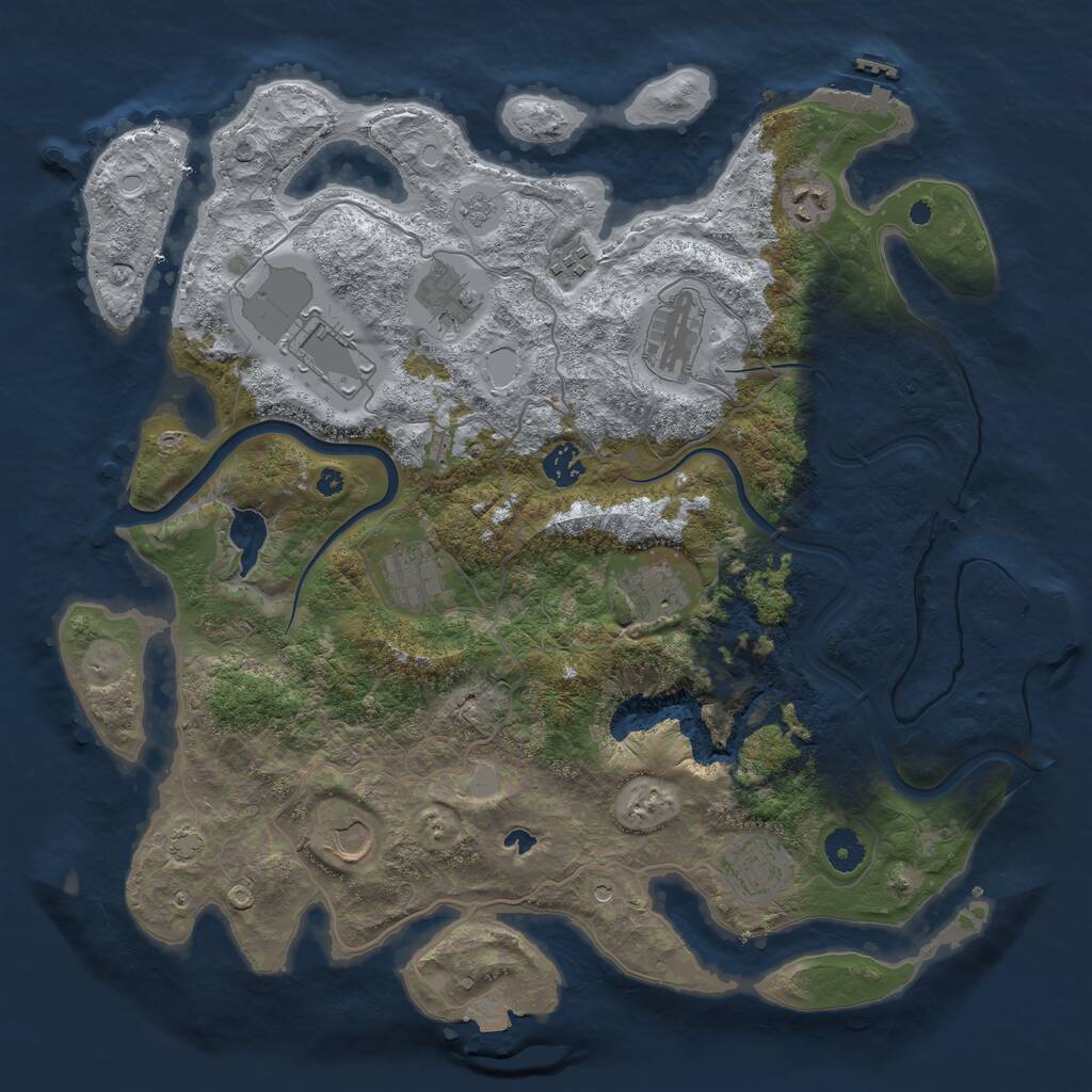 Rust Map: Procedural Map, Size: 4000, Seed: 77701052, 16 Monuments