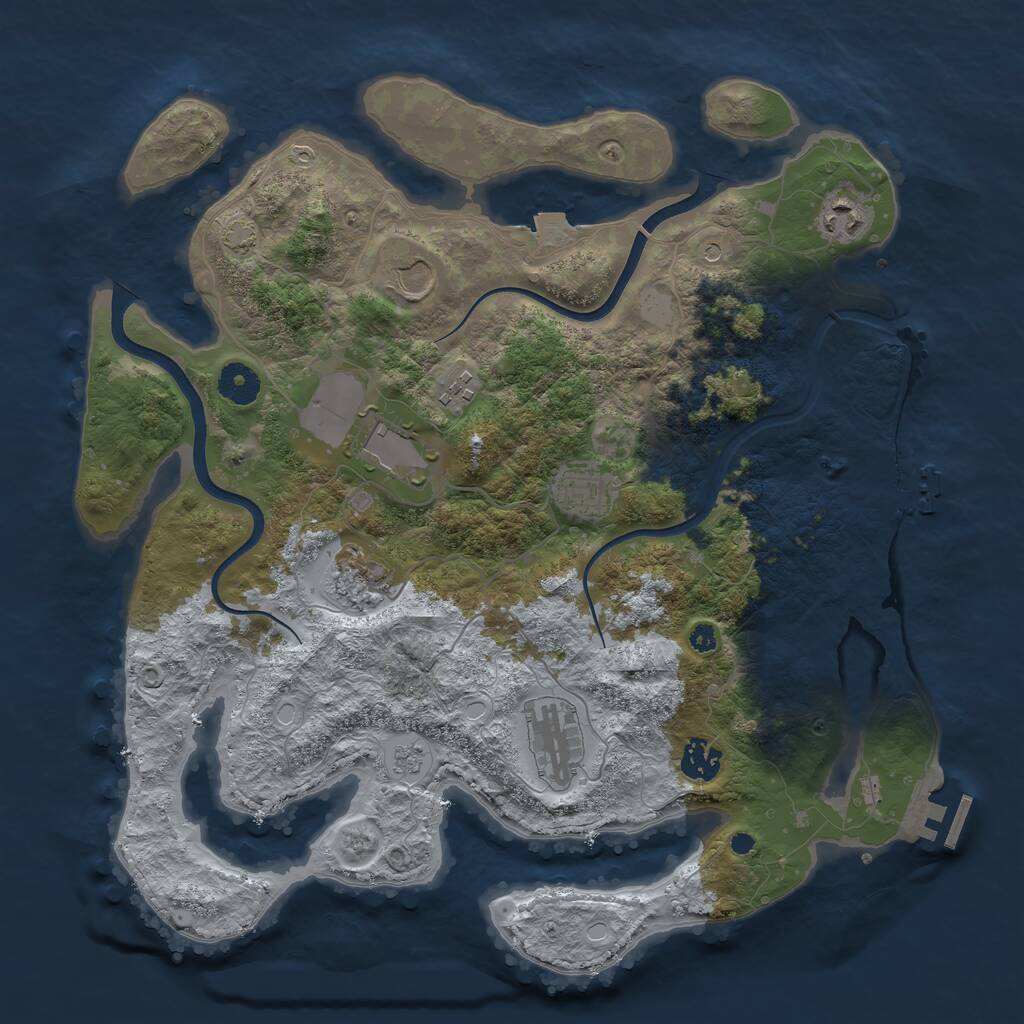Rust Map: Procedural Map, Size: 3750, Seed: 823471, 14 Monuments