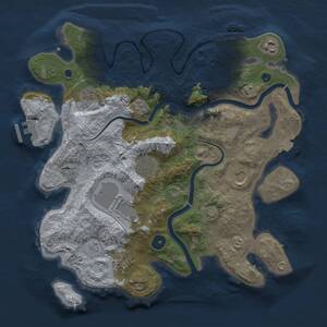 Thumbnail Rust Map: Procedural Map, Size: 3500, Seed: 13372501, 13 Monuments