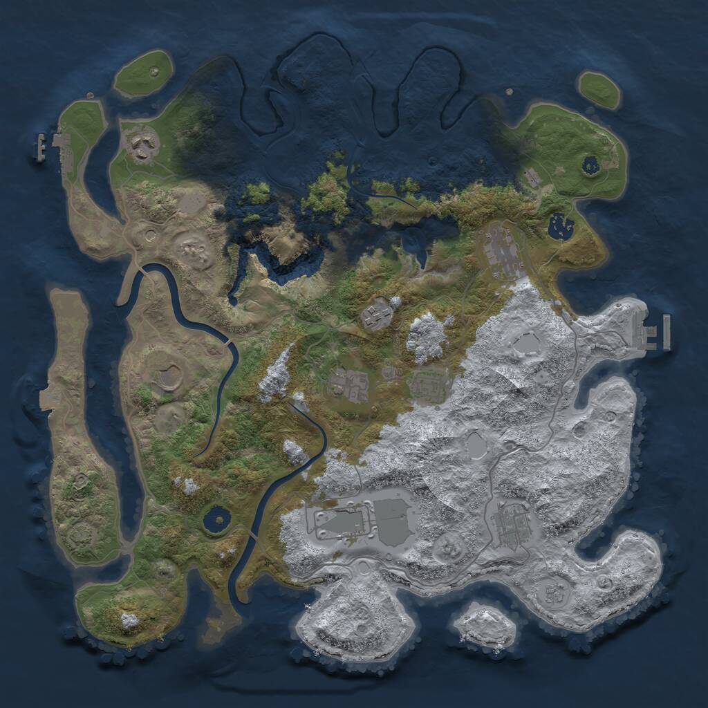 Rust Map: Procedural Map, Size: 4000, Seed: 1512017409, 15 Monuments