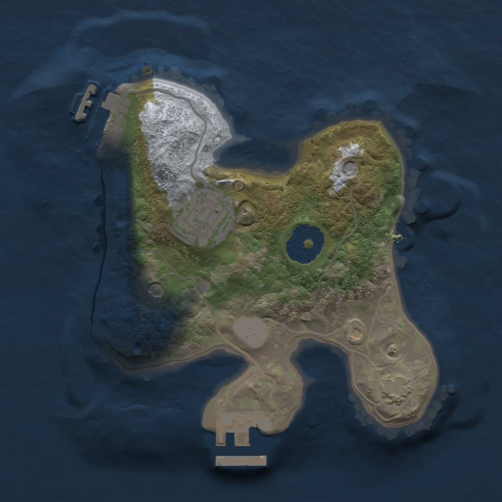 Rust Map: Procedural Map, Size: 2000, Seed: 18287, 6 Monuments