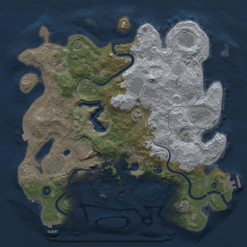 Rust Map: Procedural Map, Size: 4000, Seed: 53290, 15 Monuments